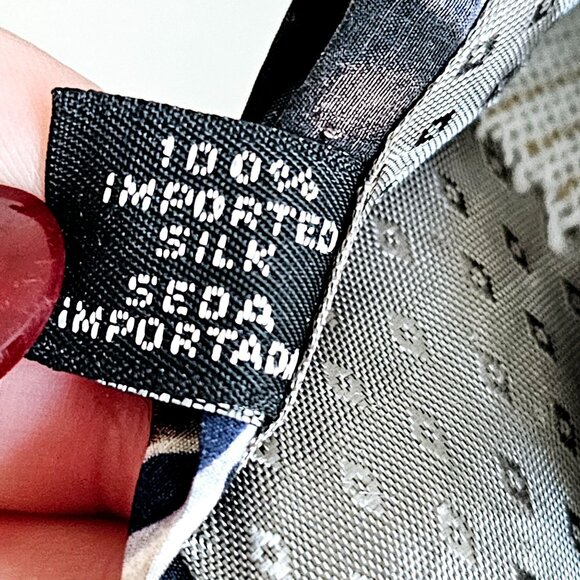 Albert Nipon Geometric‎ Pattern Silk Tie Mens Accessory Black & Brown~T169.3 - Picture 4 of 4